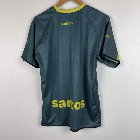 Club Santos Laguna Mens Size Medium Soccer Jersey Dark Green Neon Striped Logo - Picture 3 of 5